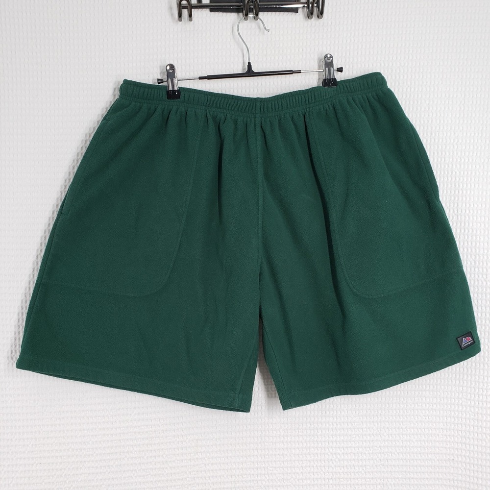 Vintage Outersport Fleece Shorts Womens XL Green Sweatshorts High Waisted Cozy - Picture 2 of 16